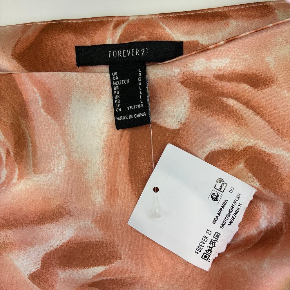 Forever 21 Rose Floral Satin Mini Skirt Women’s Large Pink Coquette Y2K - Picture 4 of 6